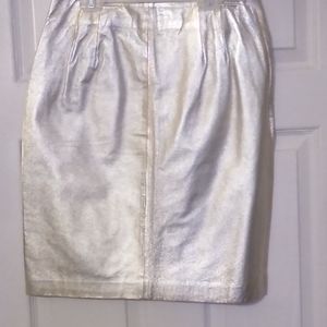 A gold leather skirt real leather